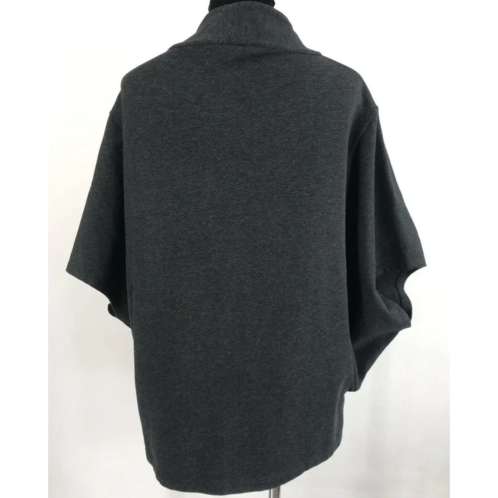 Lilla P Cape Womens Large L Charcoal Gray Pockets‎ Jacket